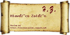 Hlavács Zalán névjegykártya